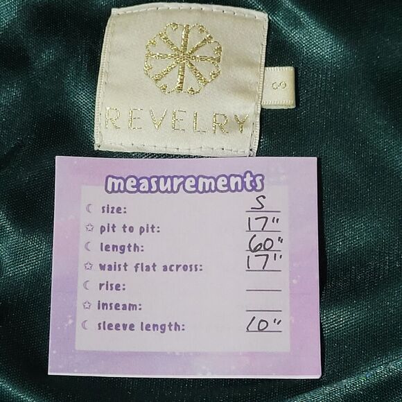 REVELRY Reese Emerald Green Velvet Maxi Dress Size S Flutter Sleeve Sash Belt - Picture 3 of 11